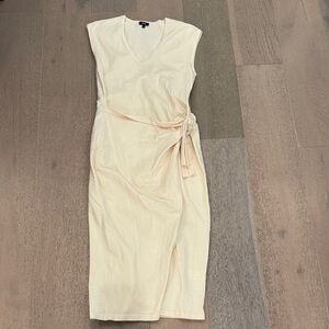 Express Cream Wrap Dress